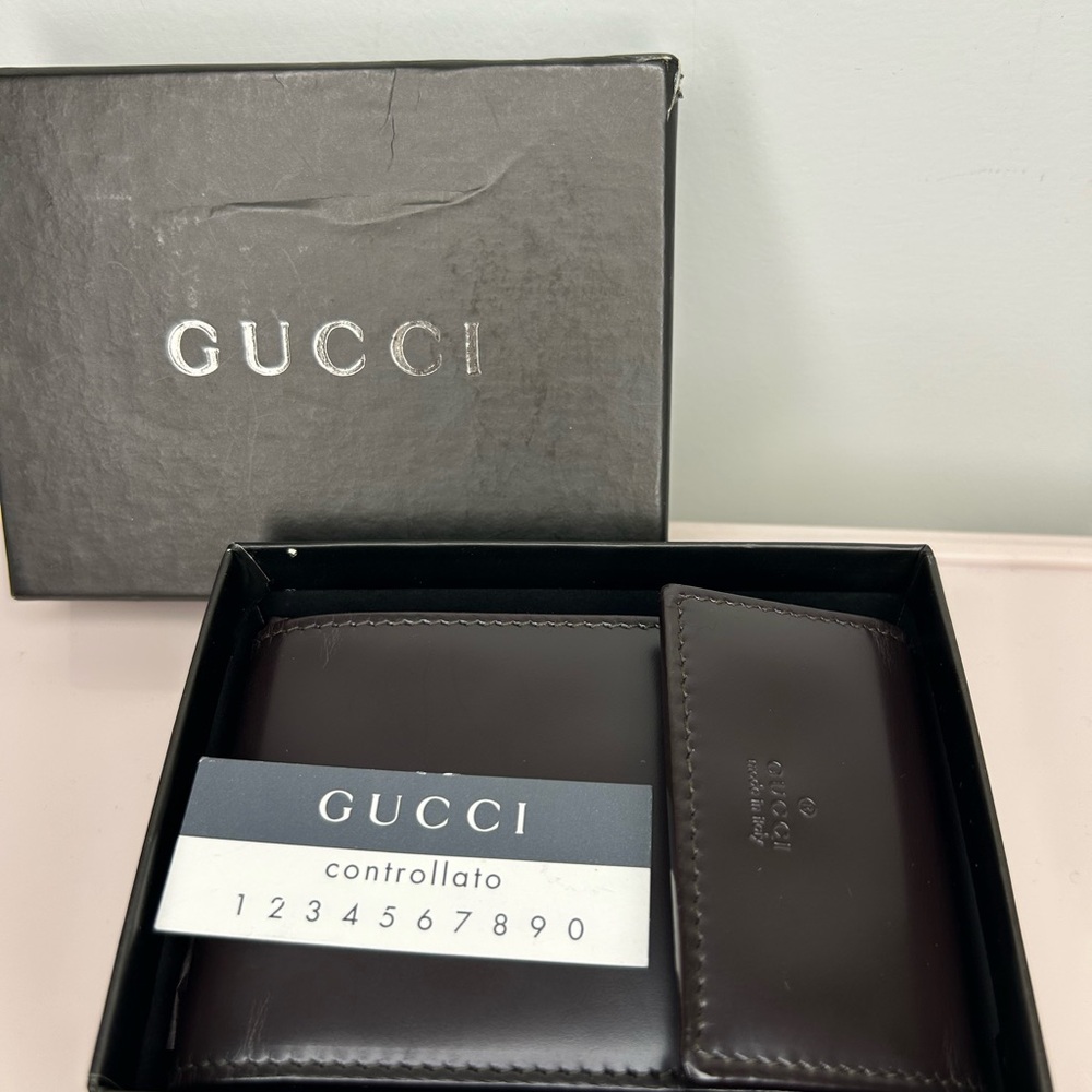 Gucci Dark Brown Leather Card Holder - Picture 6 of 6